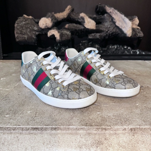 Authentic GUCCI Ace Supreme Sneakers with Bees - Size 7 (US) - Picture 2 of 11